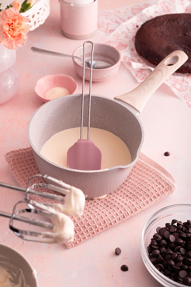 Heated double cream.